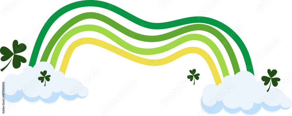 Obraz premium St. Patrick's Day Rainbow and Shamrocks