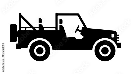 simple touring truck shape silhouette icon illustration on white background