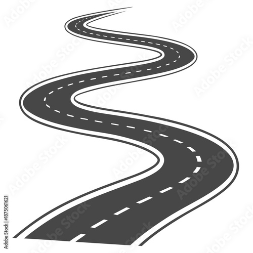 "Curved Highway Illustration Symbolizing Journey and Motion"
