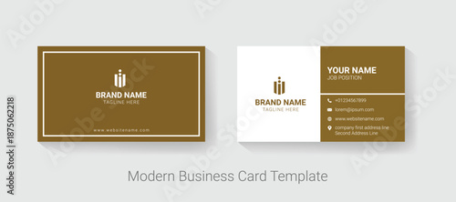 Professional Gold and White Business Card Template Elegant Minimalist Corporate Identity Branding Design