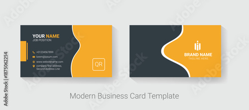 Modern Minimalist Business Card Template Bundle Professional Corporate Branding Identity with QR Code and Creative Geometric Layouts