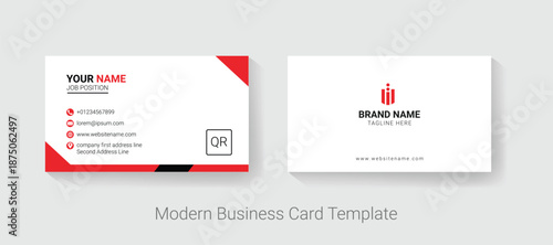 Modern Minimalist Business Card Template Collection Professional Corporate Branding Identity with QR Code and Creative Geometric Designs