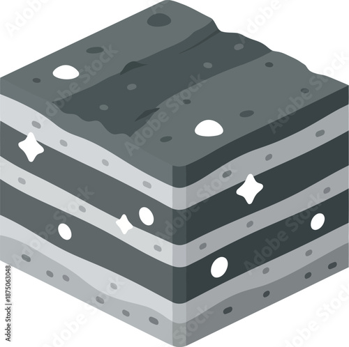 Geological deposite icon in flat art style representing a copper ore vein