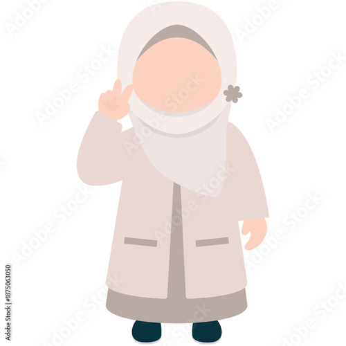 Cute Muslim Kid Illustration