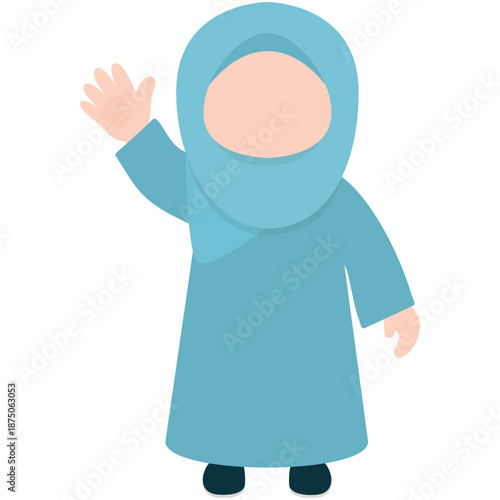 Cute Muslim Kid Illustration