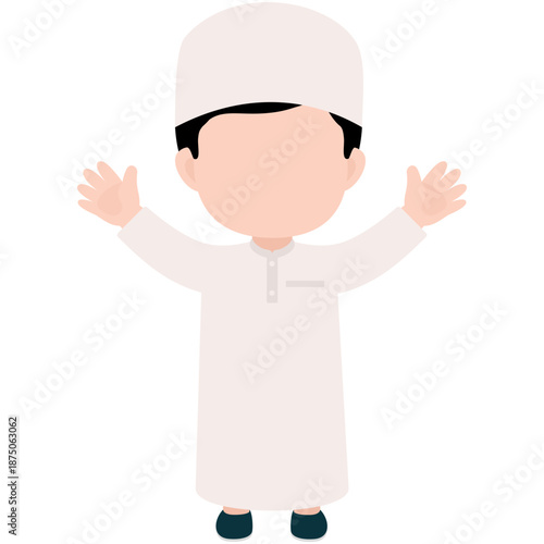 Cute Muslim Kid Illustration
