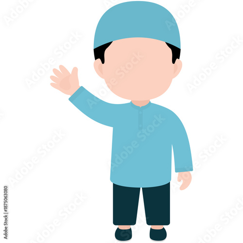 Cute Muslim Kid Illustration