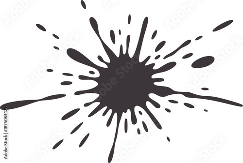 Dark grey ink splash splatter abstract shape