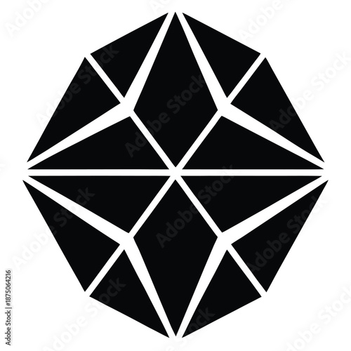 Seamless vector illustration of a black and white abstract geometric background featuring a decorative pattern of star and diamond shapes in a stylish tiled texture design