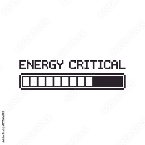 Energy critical warning symbol with low battery level indicator
