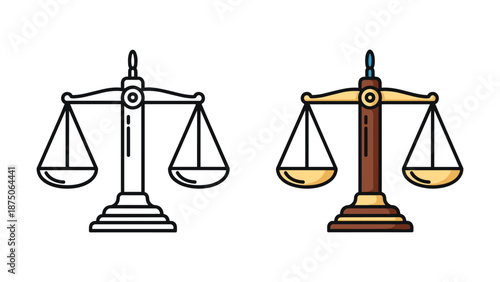 Balance scale illustration set