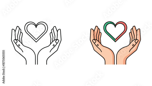 Hands holding heart symbolizing love and care