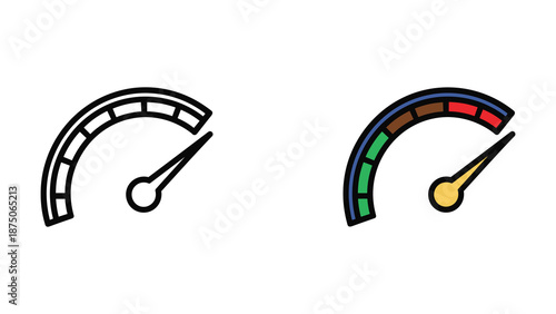 Simple and colorful gauge icons for measurement