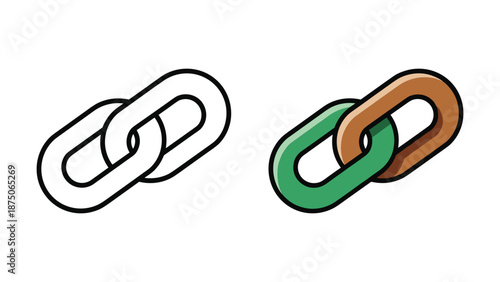 Chain links illustration with different colors