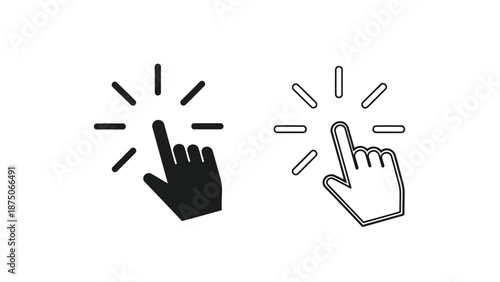 click hand cursor icon set for web and user interface design