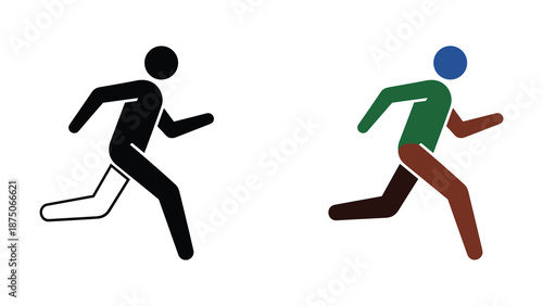 Two runners in different colours and styles