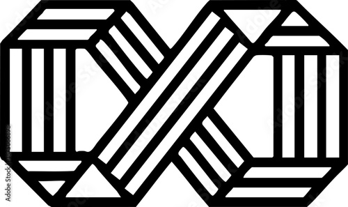 Infinity geometric line symbol abstract decorative design.