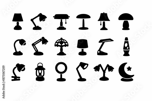 Silhouette collection of various table lamps and lighting designs