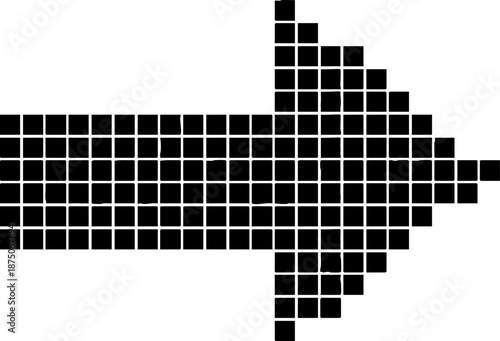 Digital Pixel Arrow Graphic Isolated on White Background