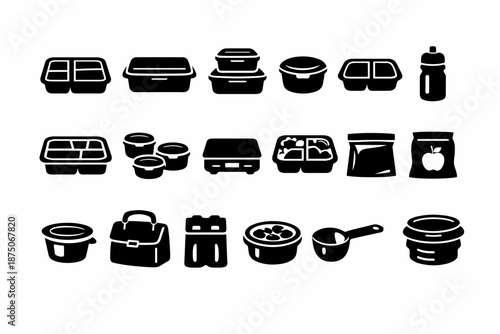 Variety of food containers and kitchen storage solutions