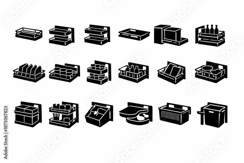 Stylish kitchen organization: black silhouette storage solutions