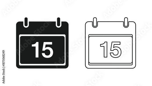 calendar icons with the date 15 on a white background