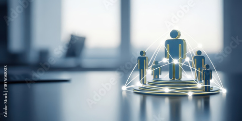 Team teamwork concept work business businessman workflow flow management information structure corporate organisation hierarchy company connect modern office abstract network leadership glow desk
