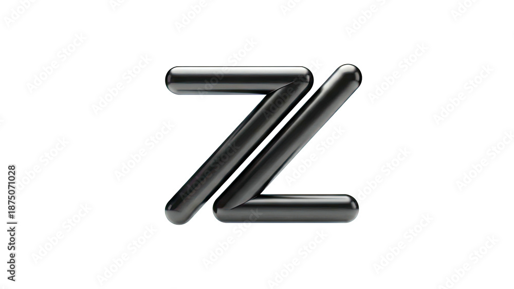 Obraz premium Black 3D Letter Z