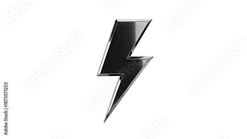Free Download Black Metallic Lightning Bolt Icon - GFXLoad