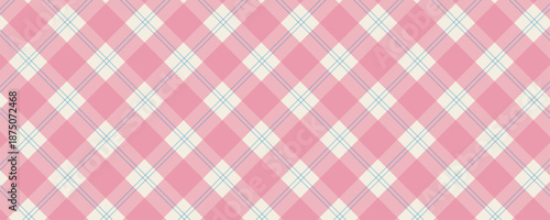 Baby blanket fabric pattern. Pastel pink and blue vichy gingham with classic check plaid texture.