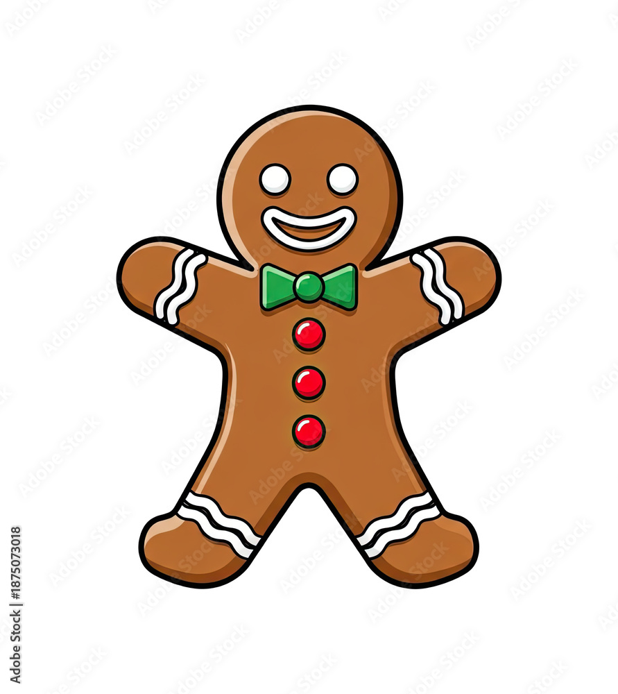 Obraz premium Gingerbread Man Cookie Festive Christmas Holiday Character Isolated On Transparent Background