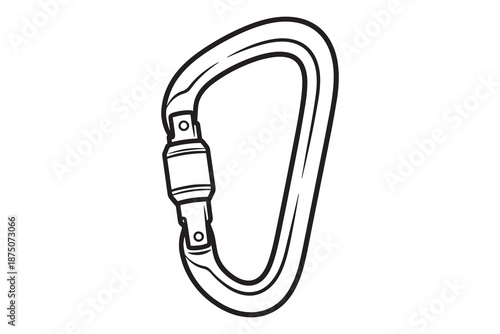 Carabiner clip isolated on white background for climbing gear