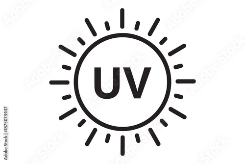 Uv protection symbol isolated on white background