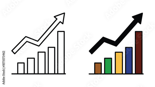 Business growth chart with increasing trend