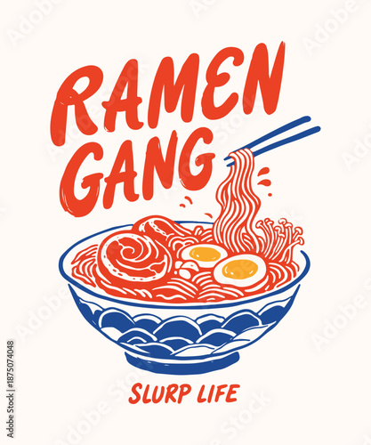 ramen gang swrp life t-shirt design