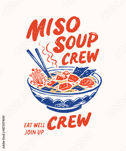 miso soup crew food t-shirt design