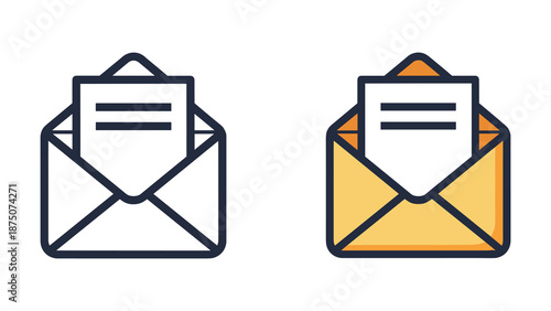 Email icons representing messages and communication