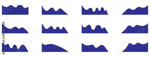 Abstract black wave shape collection for banners, dividers and backgrounds in smooth flowing vector illustration. For banners, dividers, headers, backgrounds, decorative elements, website and more.