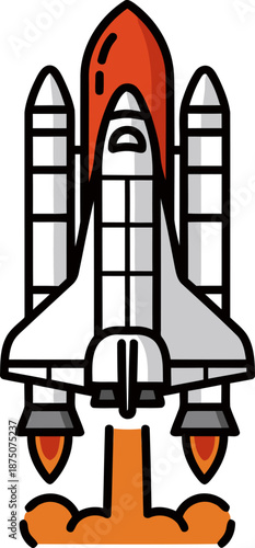 Space shuttle rocket launches powerfully into the sky, showcasing a dynamic and visually striking launch sequence. Perfect for space, technology, and innovation themes.