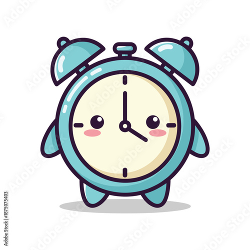 Adorable Cartoon Alarm Clock Character Illustration