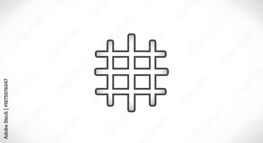 Obraz premium Simple black grid symbol on white background with soft lighting Ai Generated
