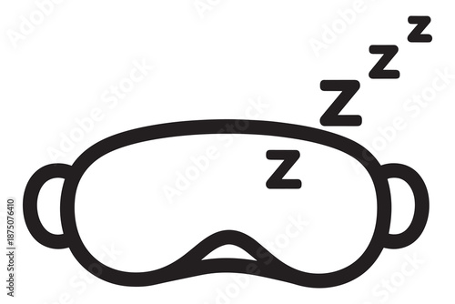 Sleep mask with zzz symbol isolated on white background