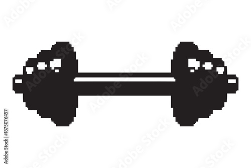 Black dumbbell isolated on white background