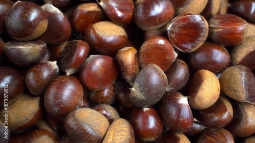  Fresh Chestnuts Full Frame Background 