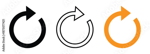 Refreshing circular arrow icons for modern design projects.  refresh arrow icon transparent. refresh sign. arrow spin icon, recycle round, circle refresh or restart. alternating icon, refreshing arrow