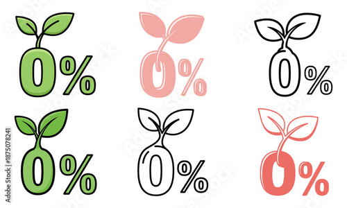 Zero waste lifestyle flat icon set for sustainable living