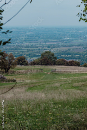 Green fields in the beautiful lands of the Cotswolds in England