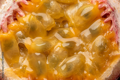 Extreme Macro Of Passion Fruit Pulp