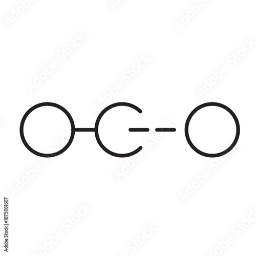 A vector icon representing a failed workflow, with broken or interrupted flow between circles, created in line style with editable stroke