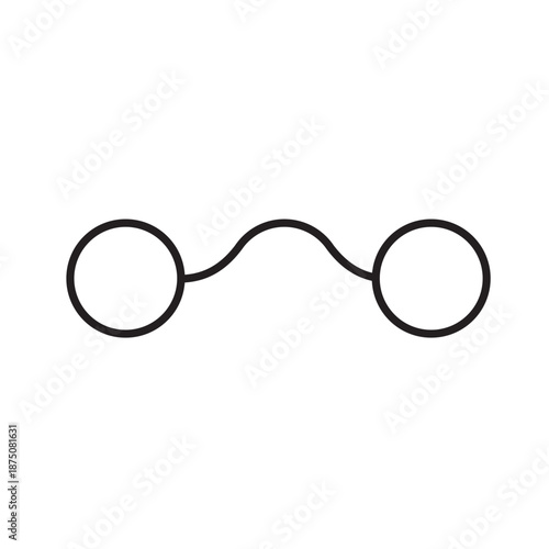 A vector icon representing a skipped task in a workflow, shown with a curved path bypassing a step, created in line style with editable stroke